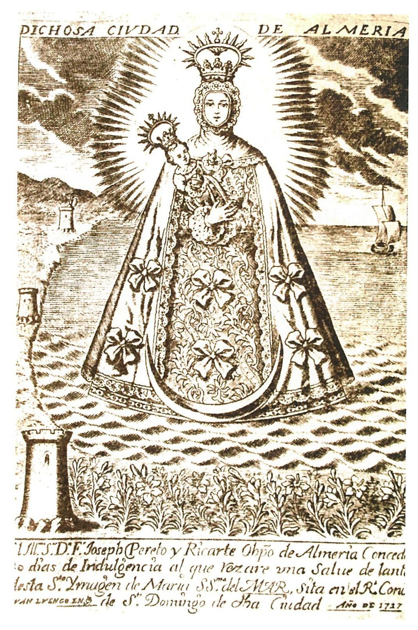 Virgen del Mar, grabado. 1727