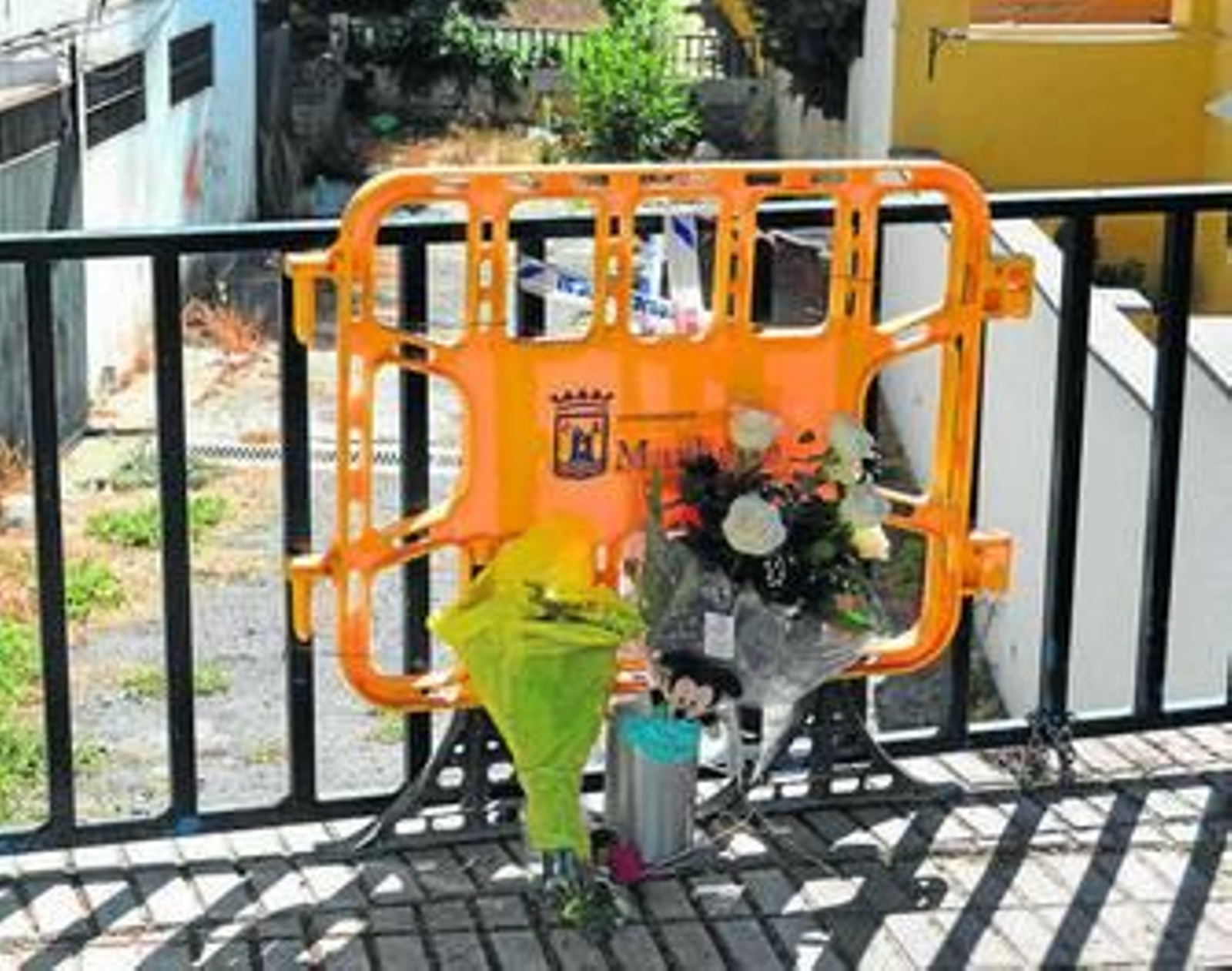 Flores depositadas en el lugar en que ocurrió el accidente. Flores depositadas en el lugar en que ocurrió el accidente.
