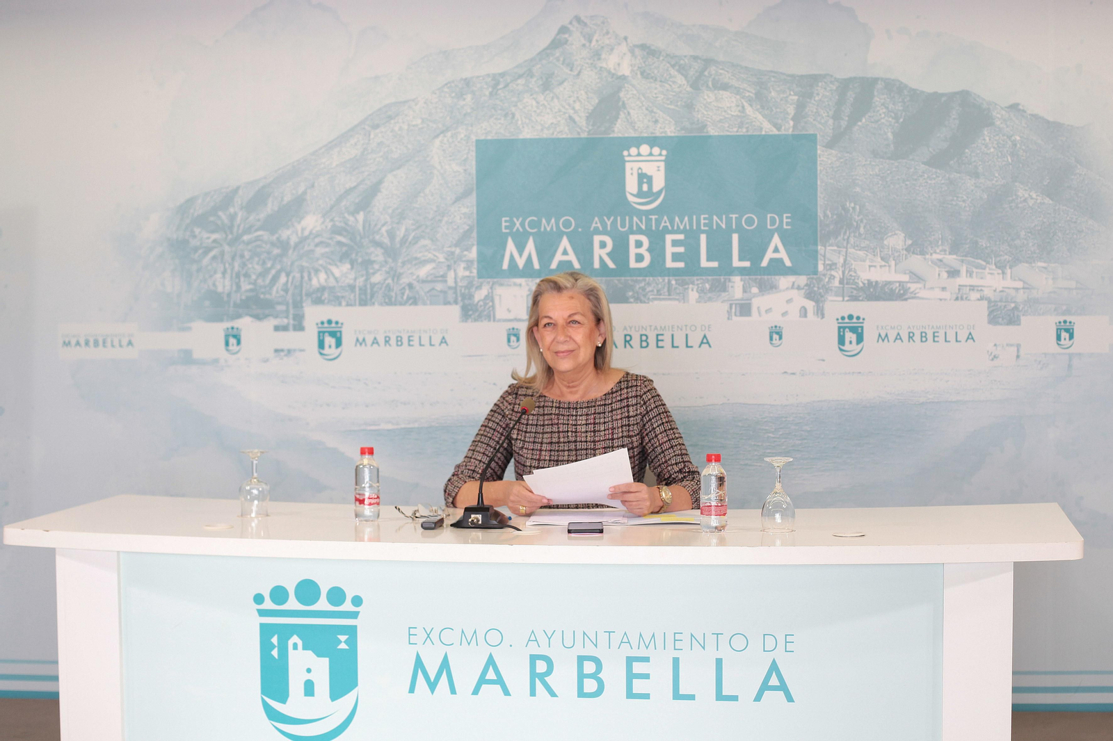 La edil de Ordenación del Territorio, Francisca Caracuel, durante la rueda de prensa.