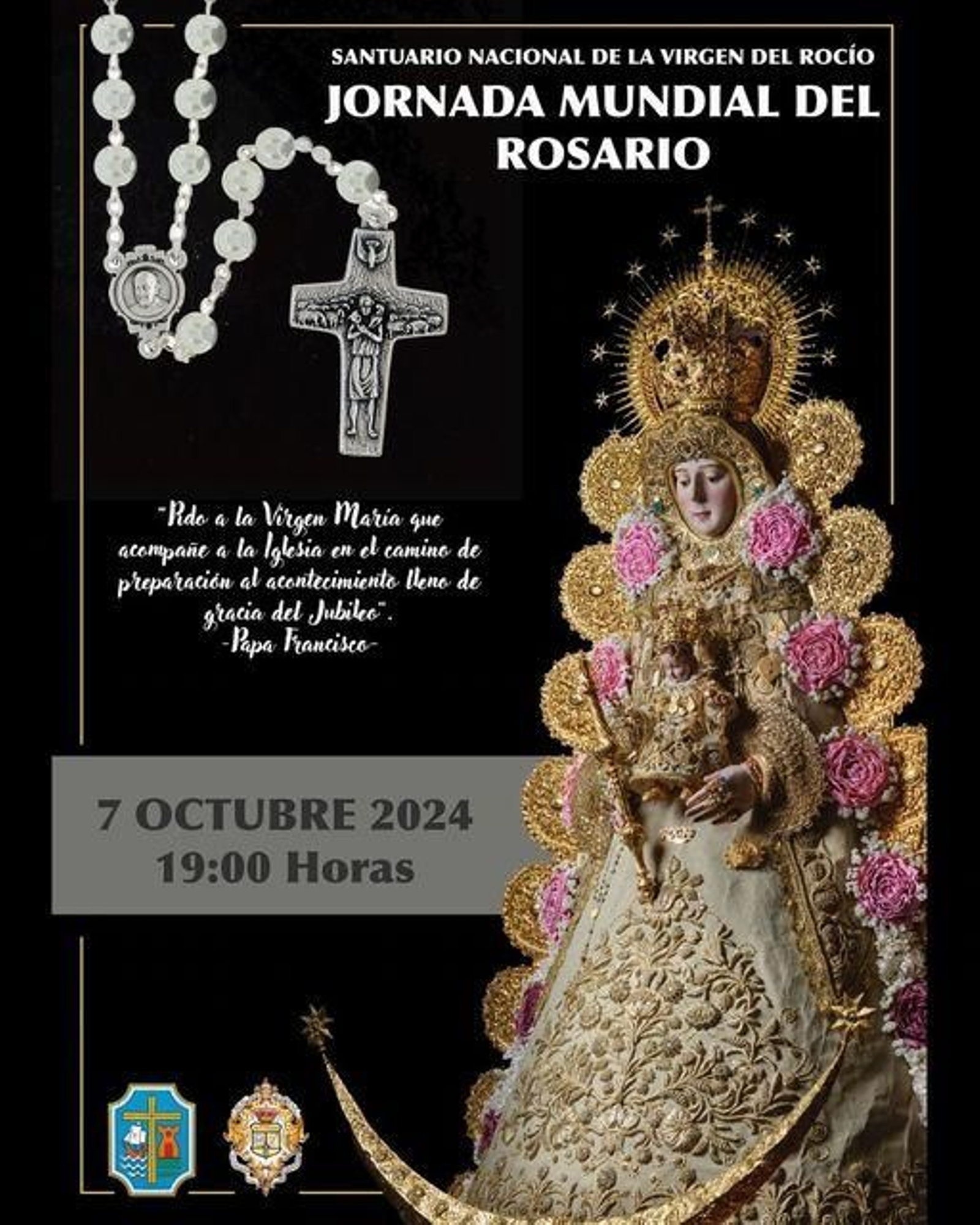 Cartel anunciador de la Jornada Mundial del Rosario.