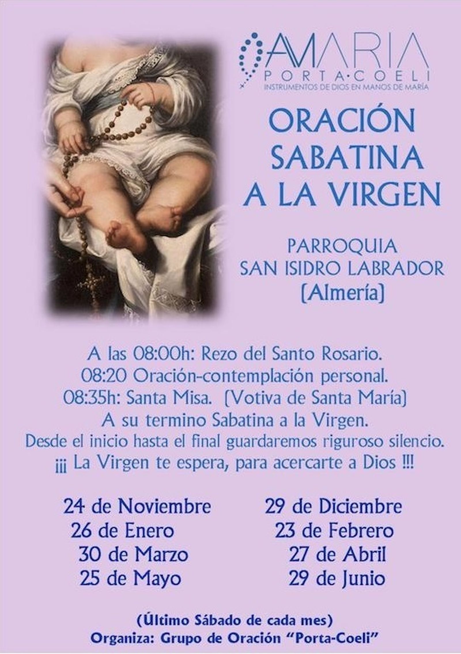 Cartel anunciador de las misas.