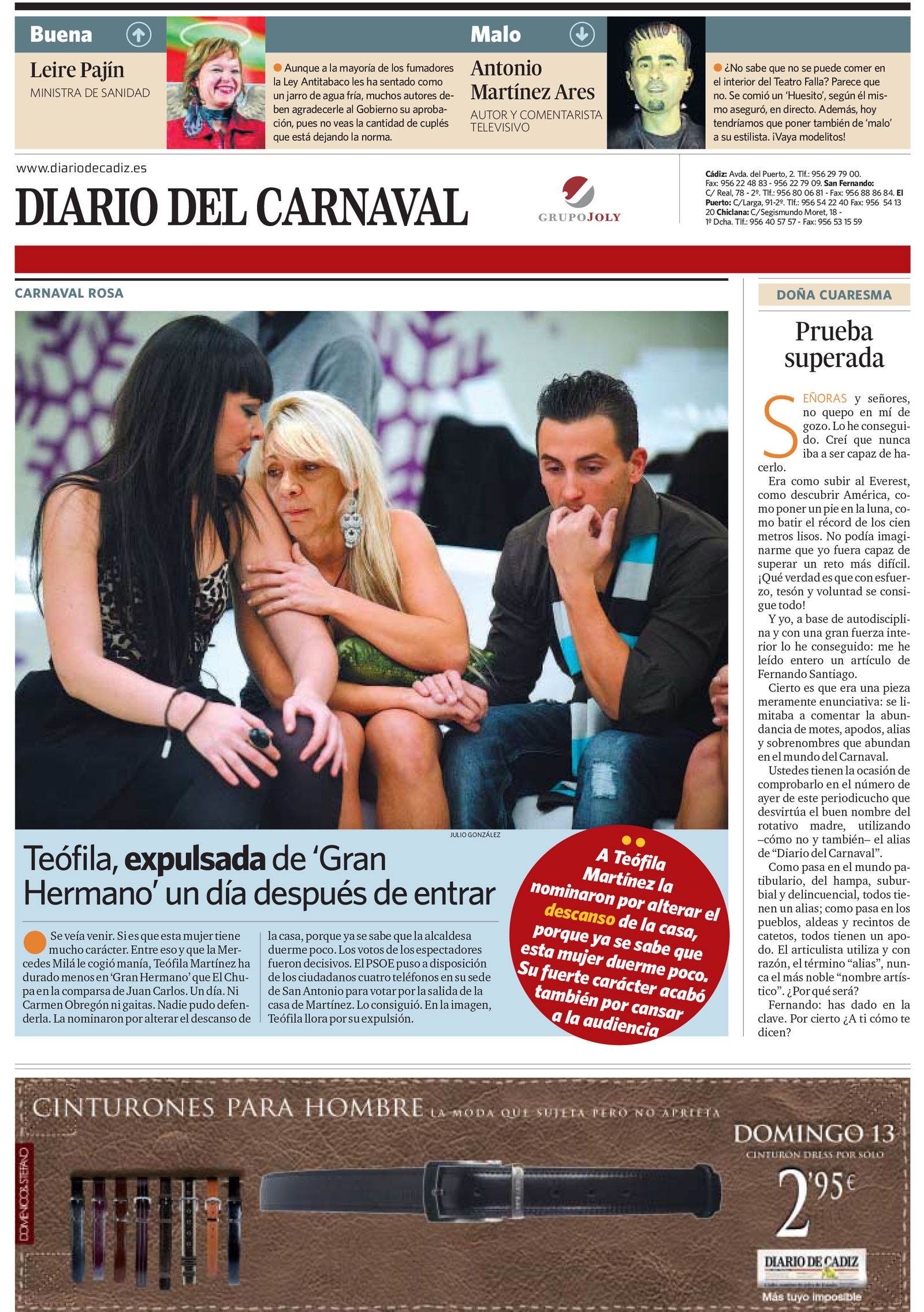 Carnaval Rosa. Imaginamos a la alcaldesa en Gran Hermano.