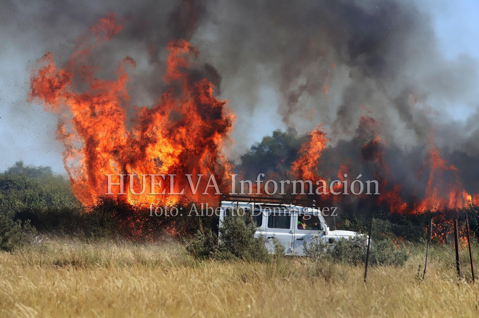 Imágenes del incendio en Doñana