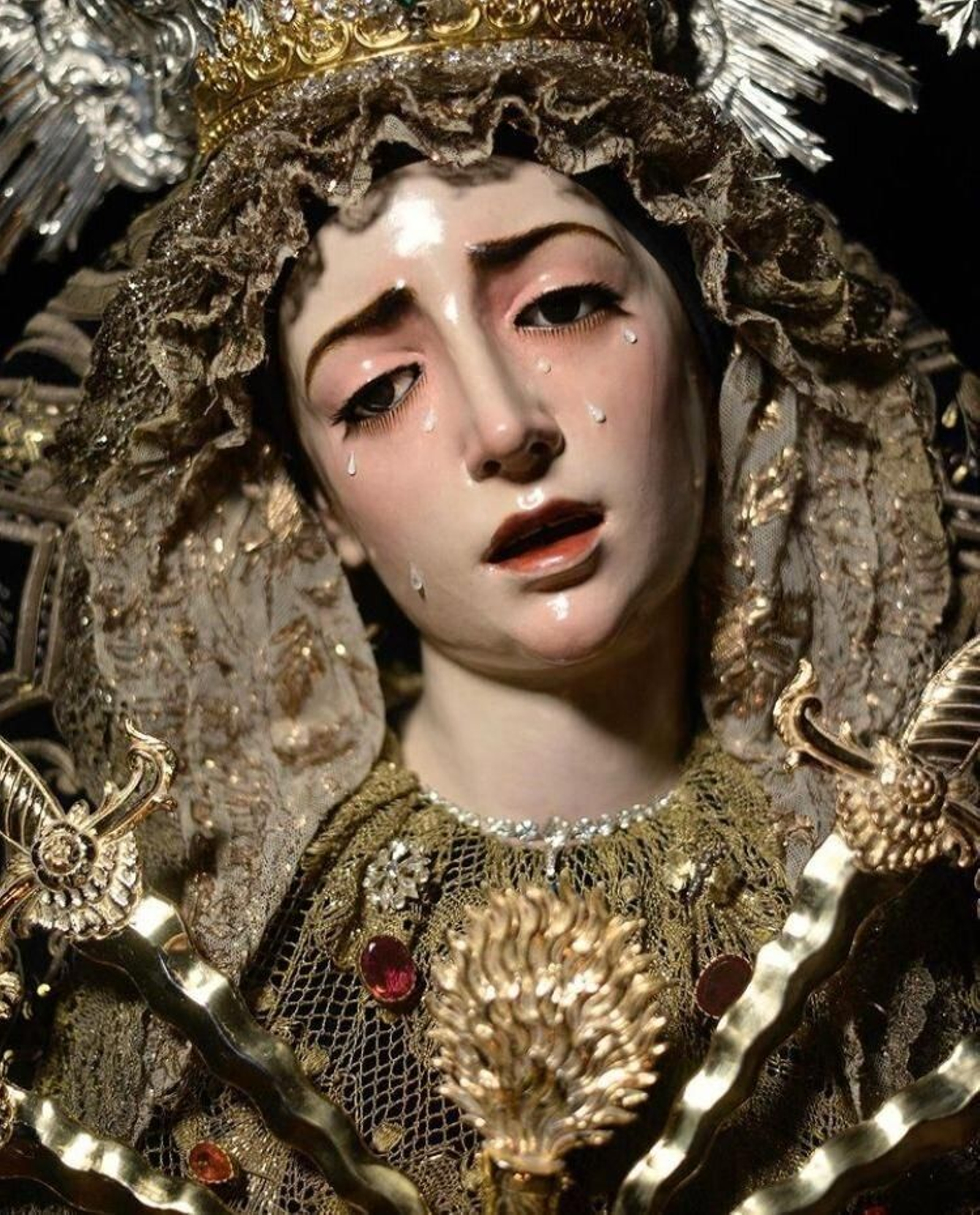 El sobrecogedor rostro de la Virgen de los Dolores