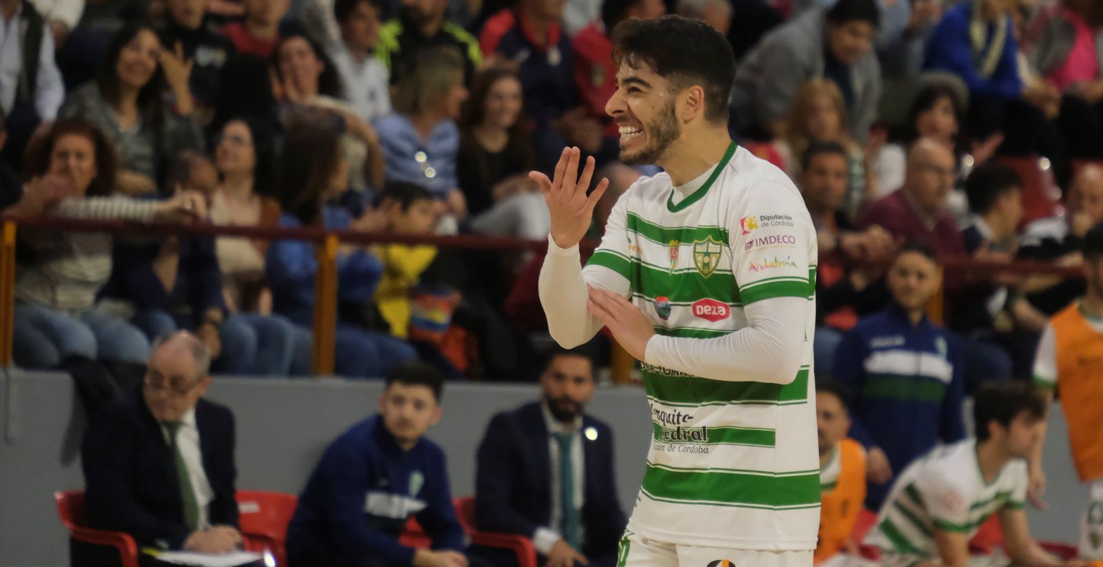 Lucas Perin, en el partido del Córdoba Patrimonio de la Humanidad ante el Manzanares.