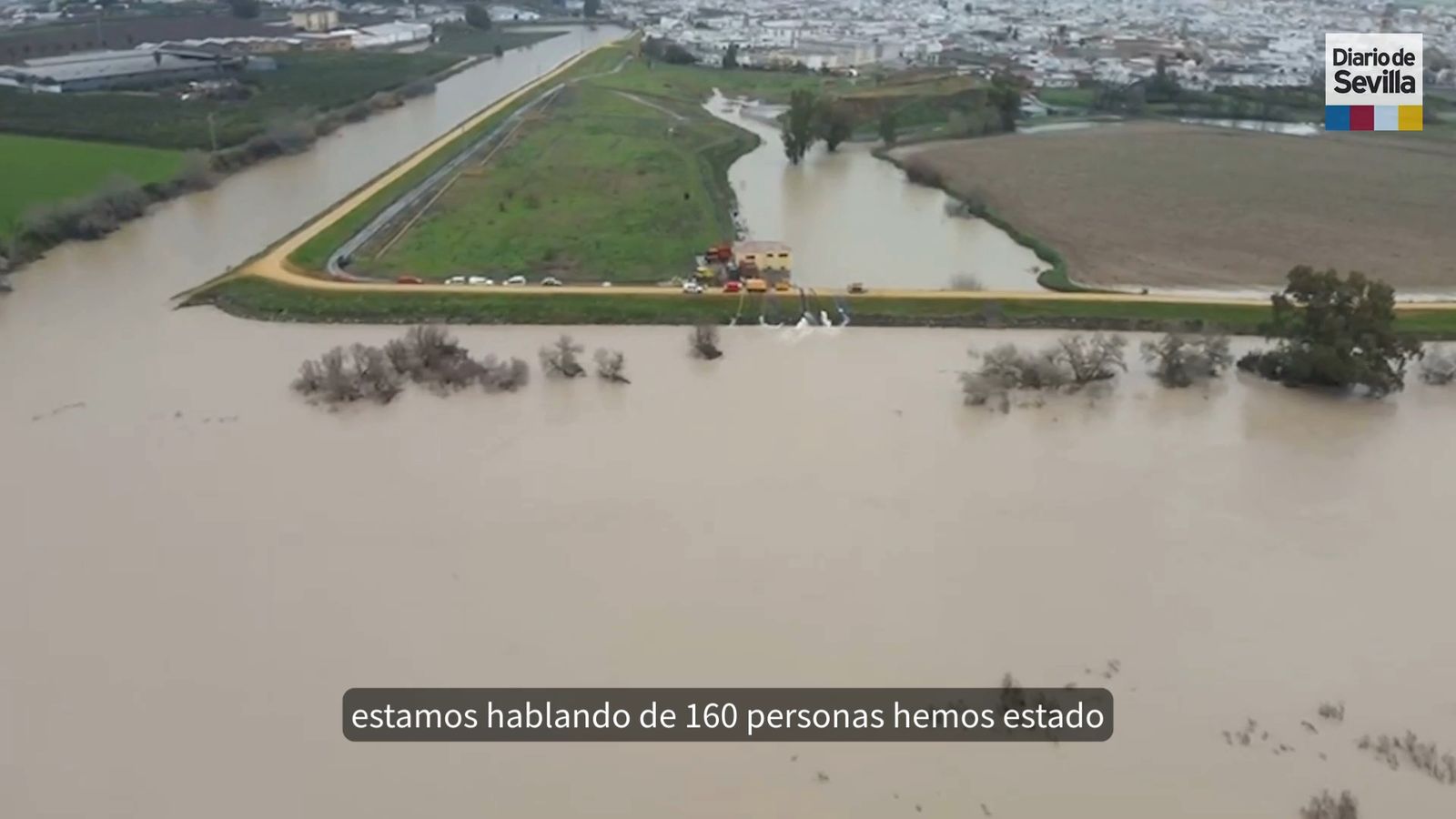 Así se vivió la crecida del Guadalquivir en Lora del Río