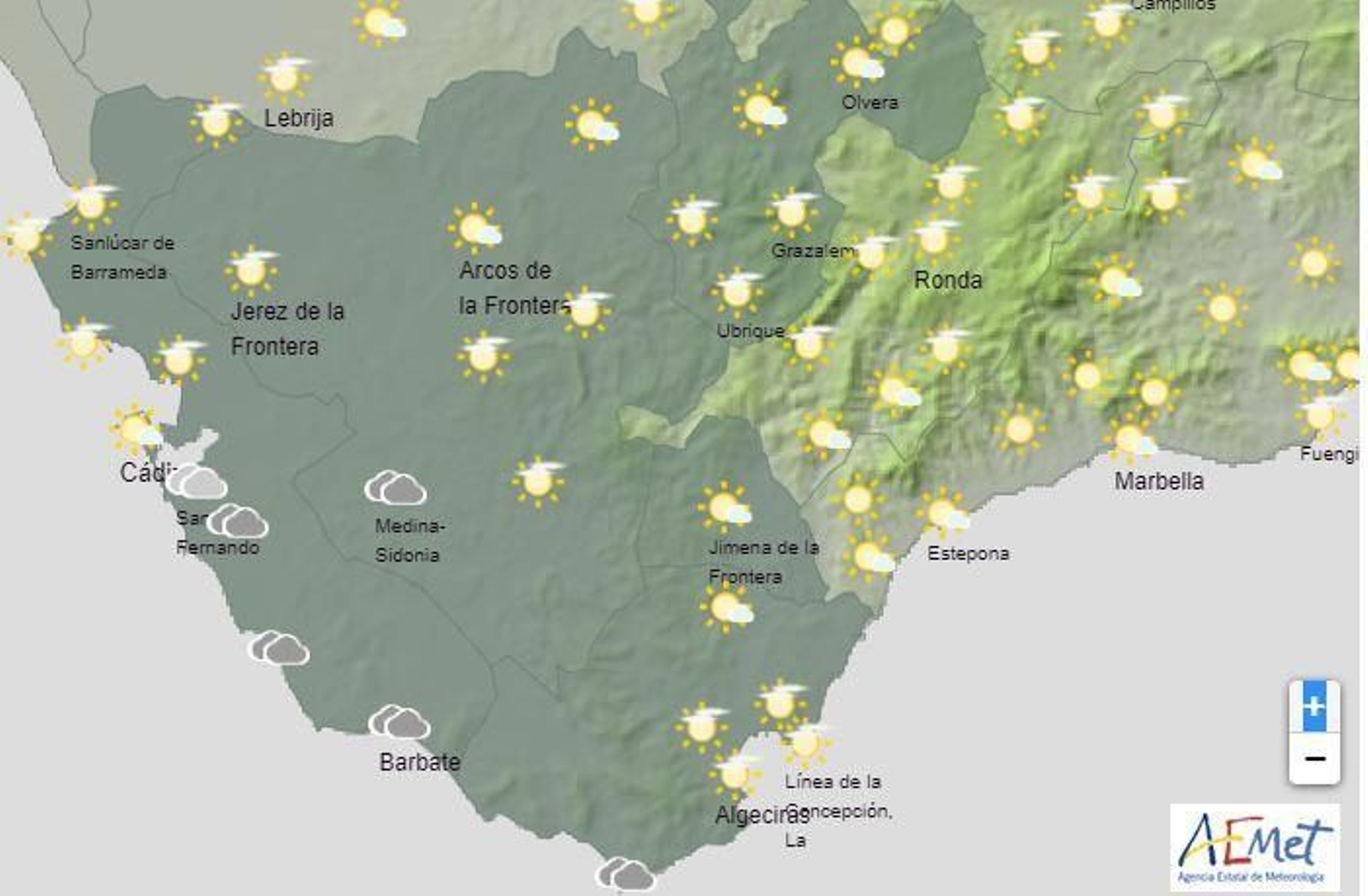 El tiempo en Cádiz el 30 de agosto.