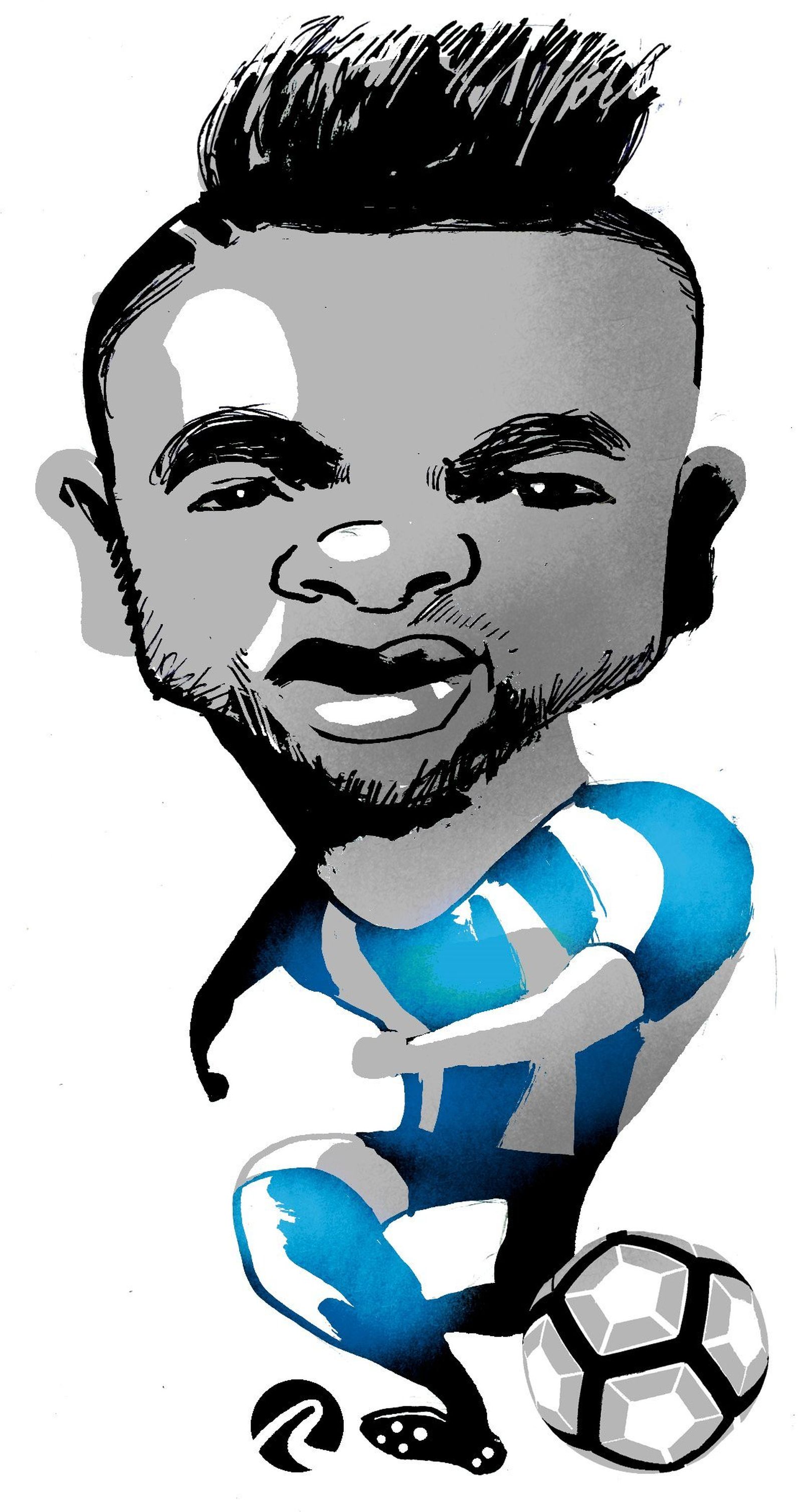 Caricatura de Youssef En-Nesyri.