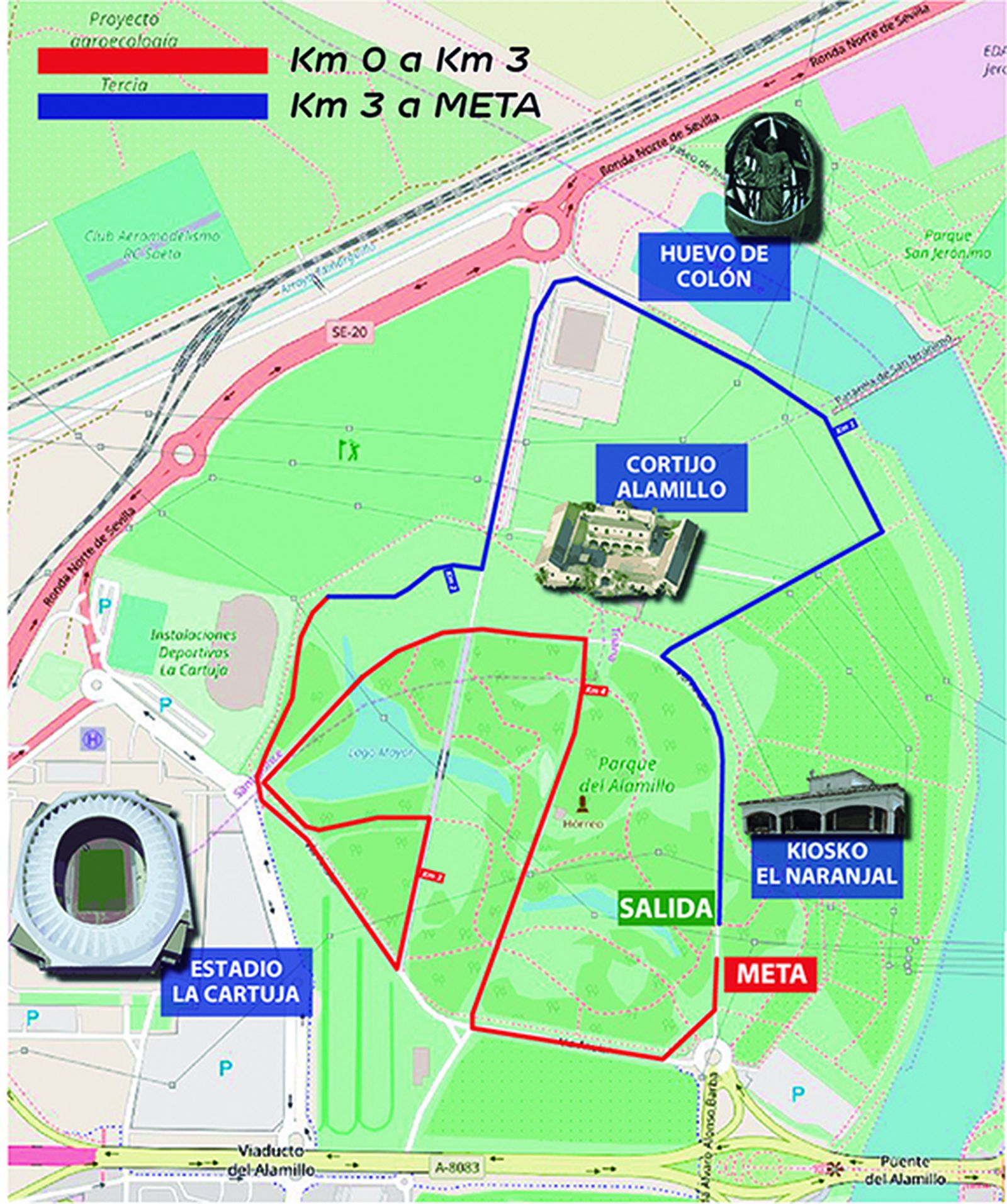 Recorrido Carrera Nocturna del Alamillo