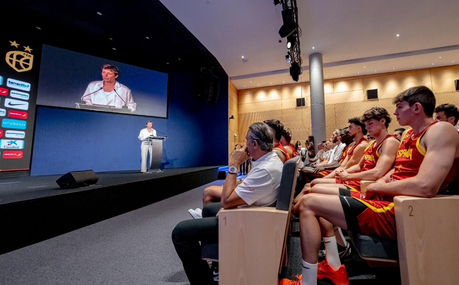 Alberto Díaz y Mario Saint-Supéry, en la presentación de España para el Eurobasket