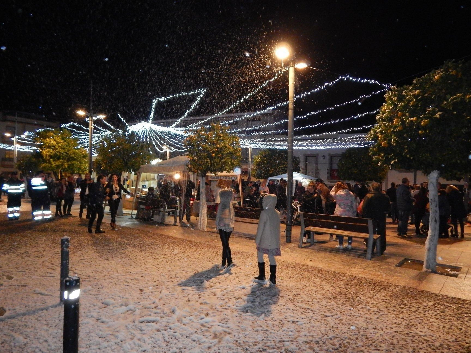 Nevada en el mercadillo navideño de Pedro Abad.