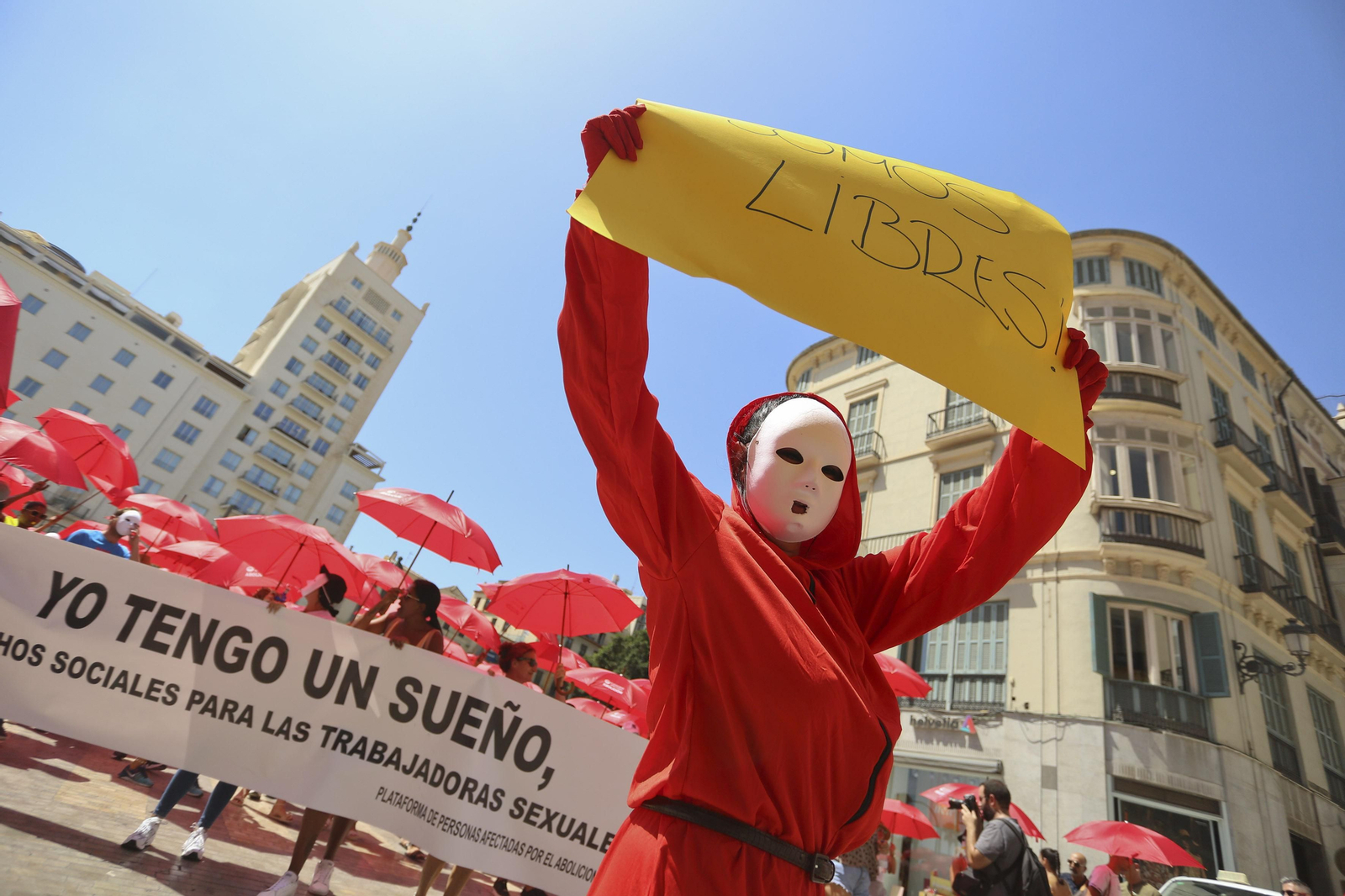 Las fotos de la protesta de prostitutas en Málaga