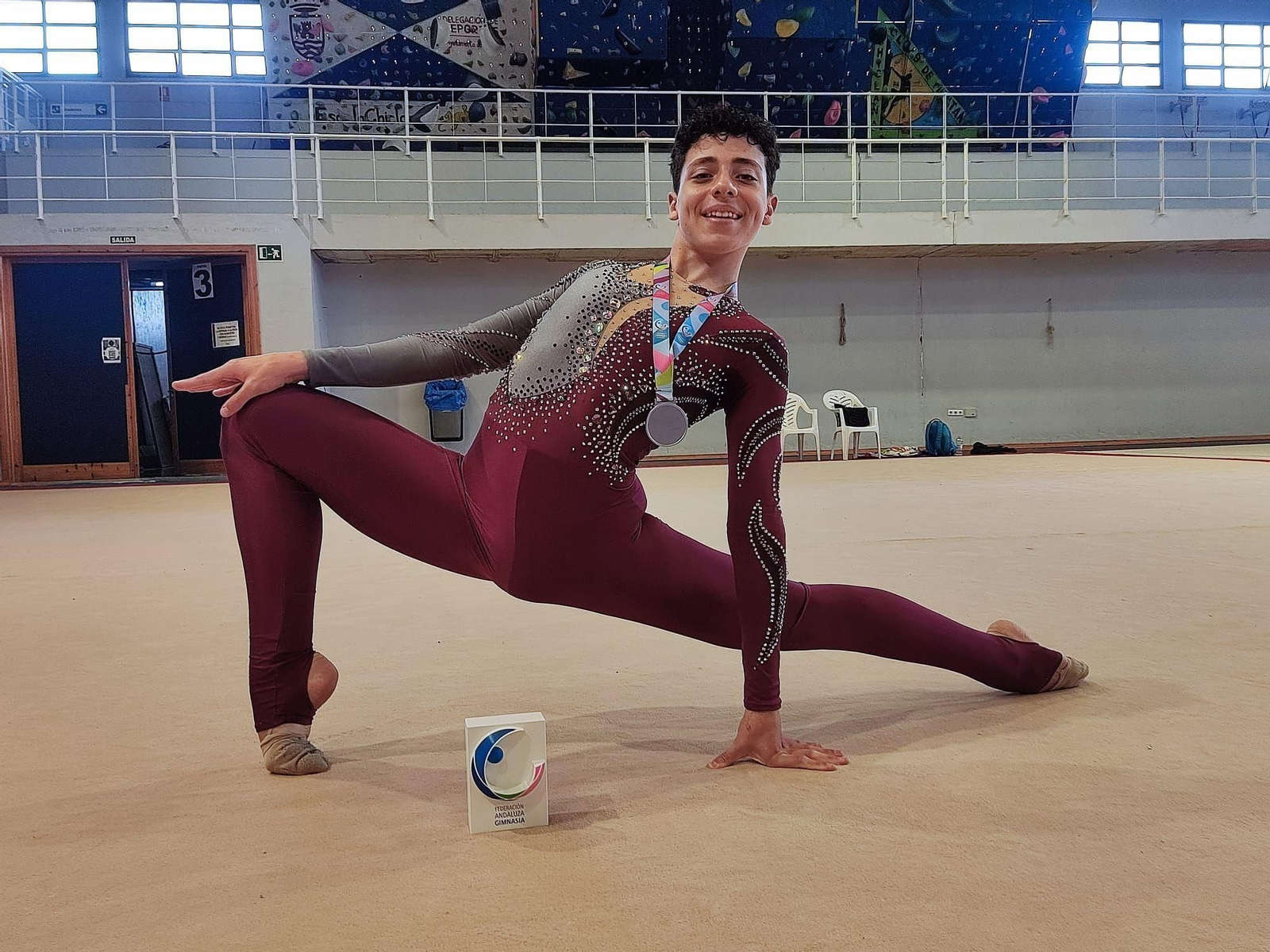 Christian Lara posa con su medalla de plata en el Andaluz.
