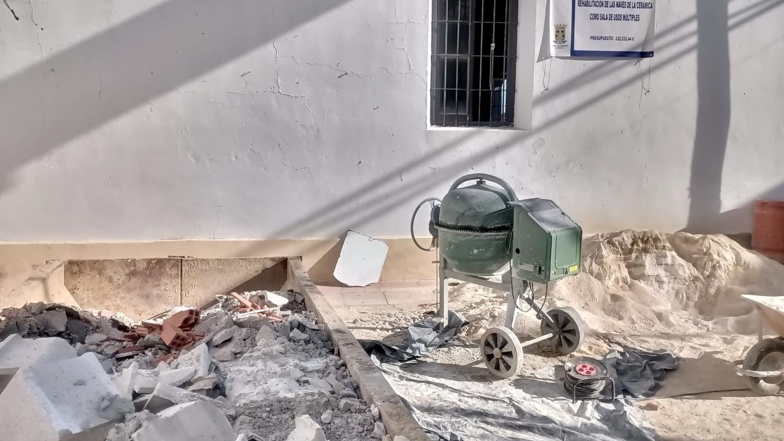 Obras en el recinto.