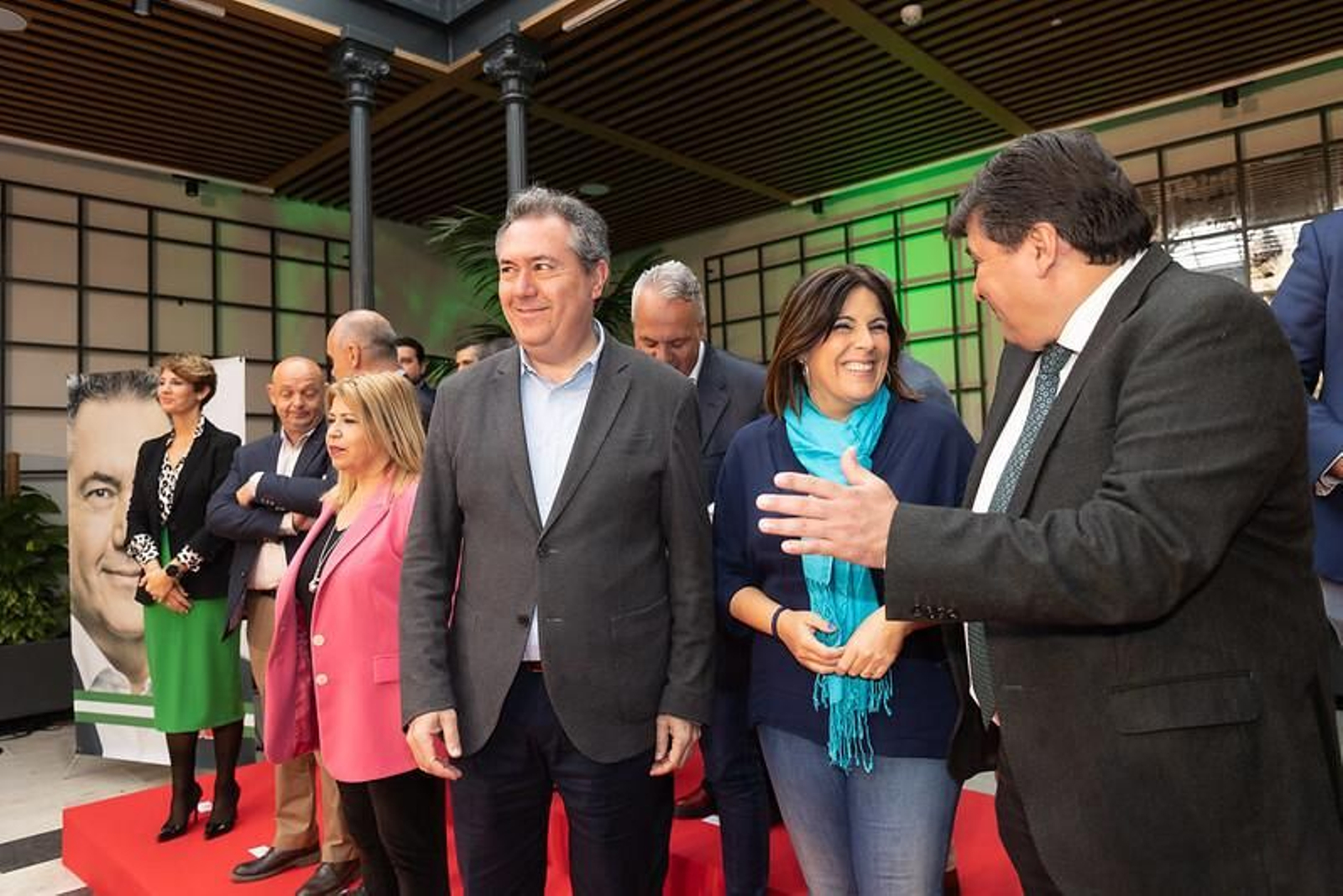 Juan Espadas, junto a la alcaldesa de Jerez, Mamen Sánchez, Ángeles Férriz y el alcalde de Huelva, Gabriel Cruz