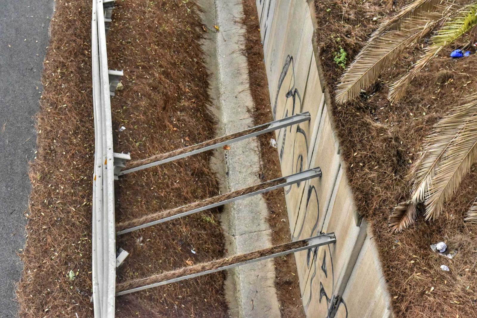 Fotos del muro de contención en la ronda de circunvalación de Algeciras