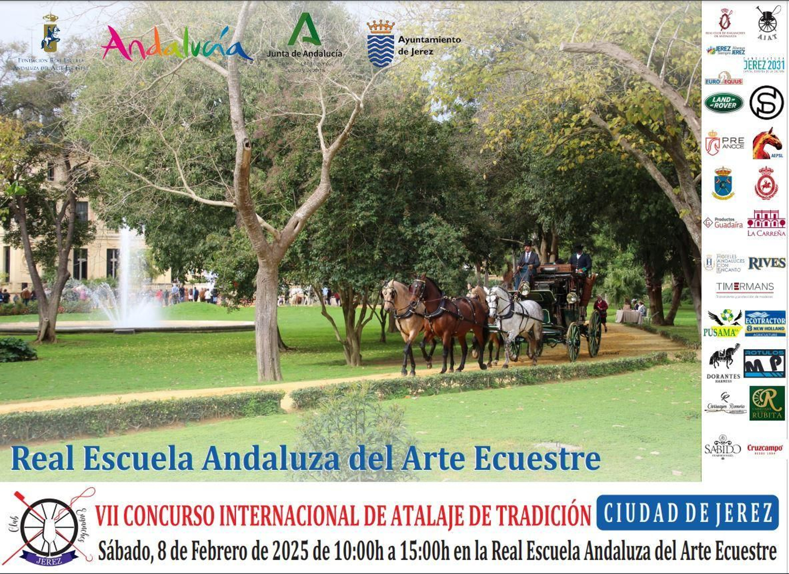 Cartel del Concurso Internacional de Atalaje fijado para el 8 de febrero del próximo año.