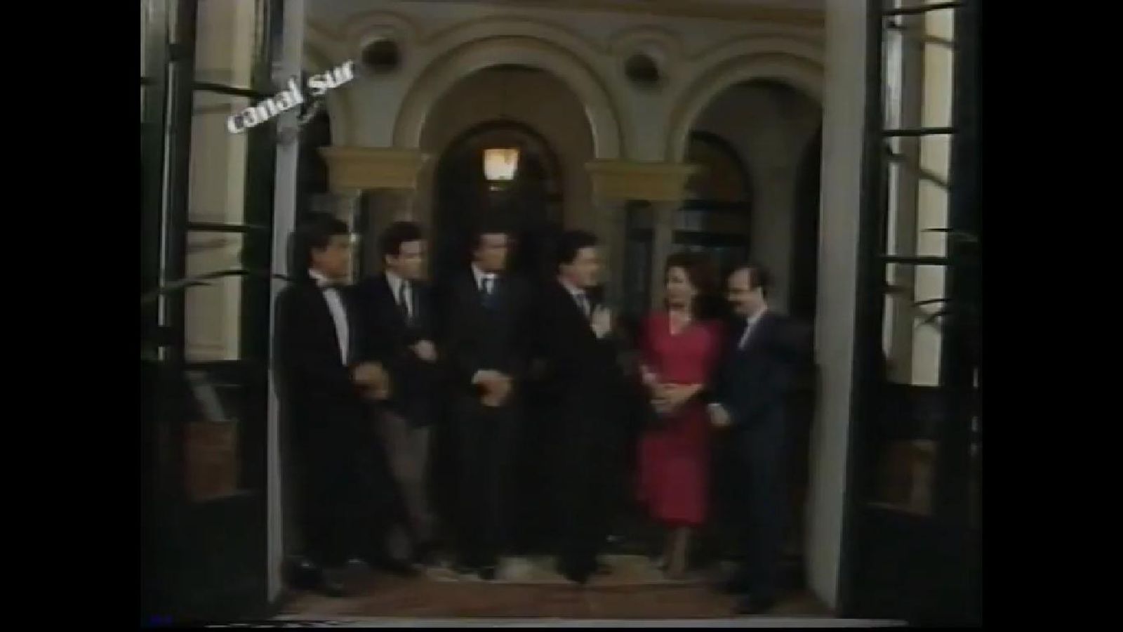 Joaauín Petit entre Andrés Pajares, Pepe Navarro, Paco Valladares, Marifé y Gaspar Zarrías