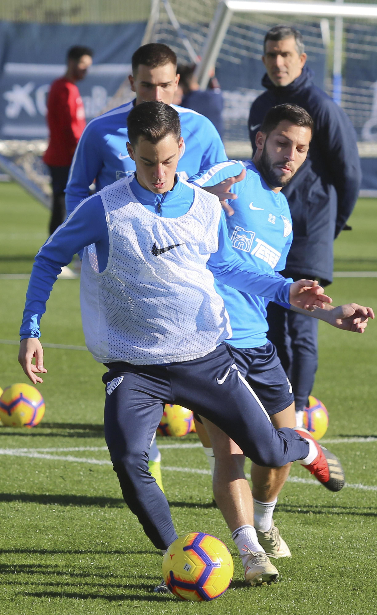 El primer entrenamiento del Málaga en 2019