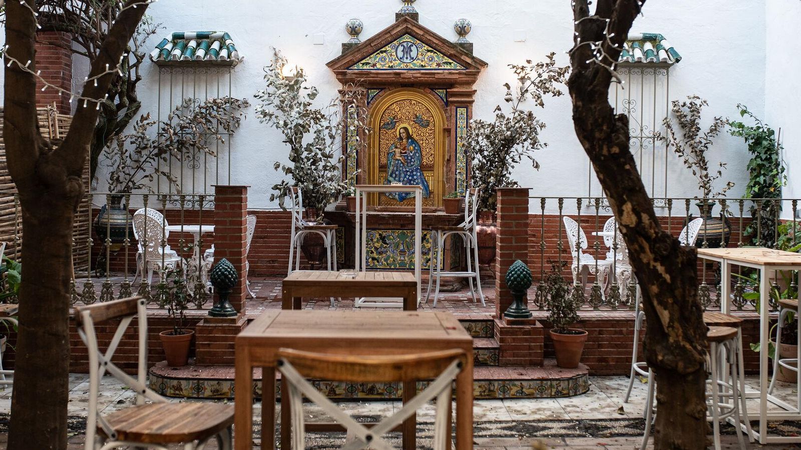 El patio de la casa en la actualidad, al que se puede acceder dentro de Gilda Supperclub.