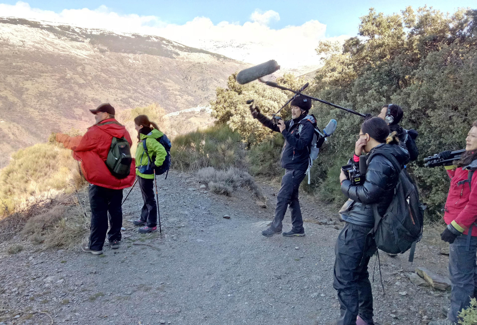 Rodaje de un programa de televisión japonés en la Alpujarra.