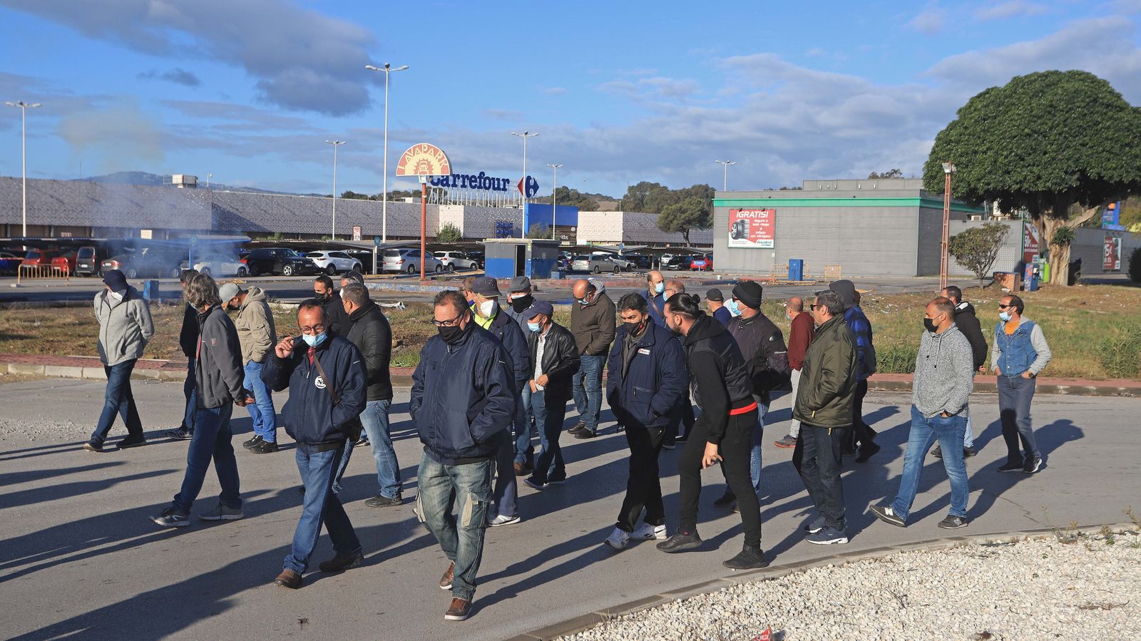 Fotos de los piquetes en el polígono de Palmones