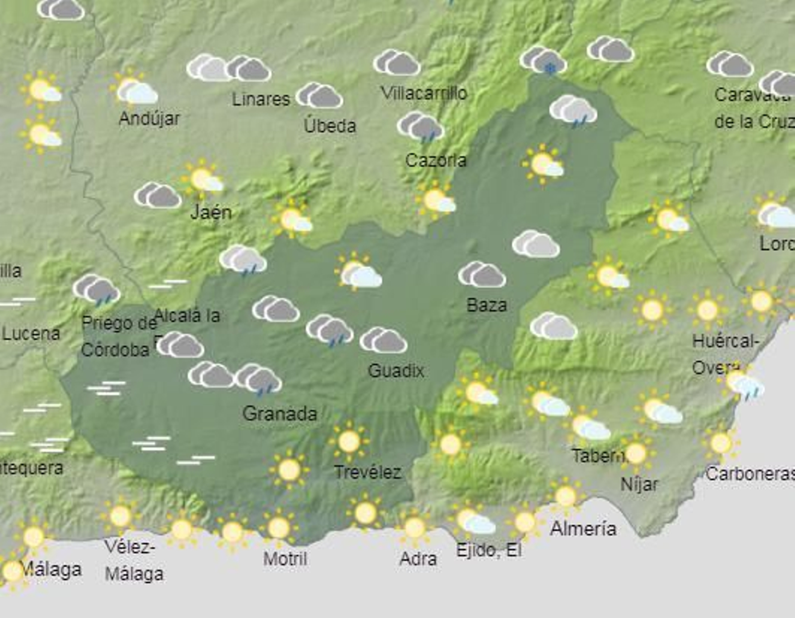 Tiempo en Granada | Abril arranca con cielos cubiertos y temperaturas sin grandes cambios
