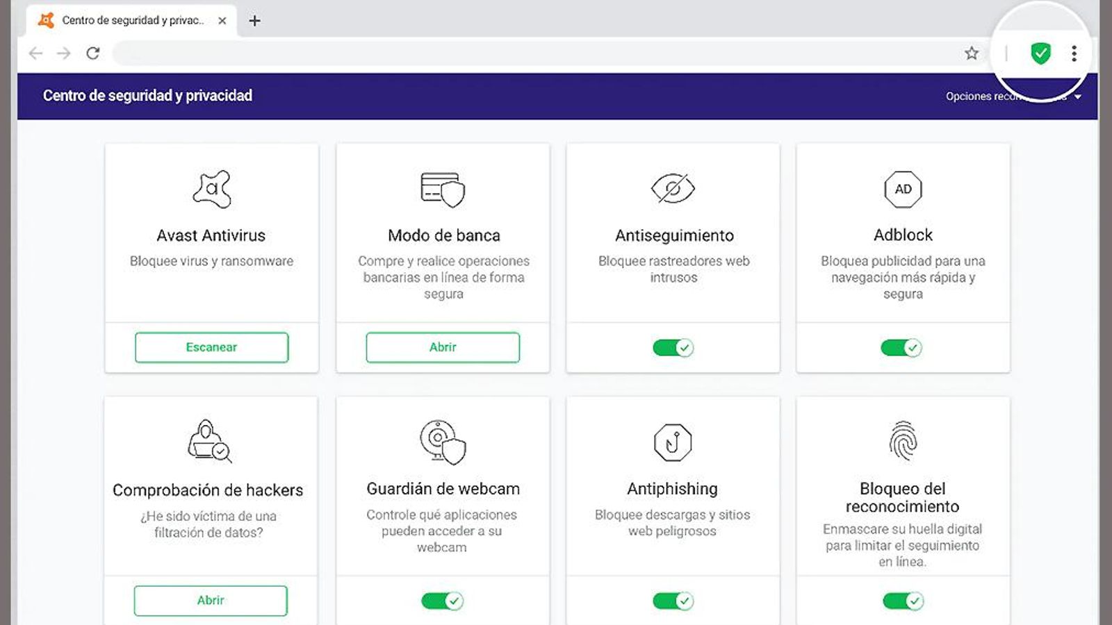 Navegador Avast Secure Browser.