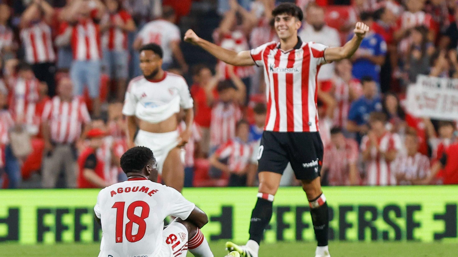 Imagen del final del partido entre el Athletic Club y el Sevilla