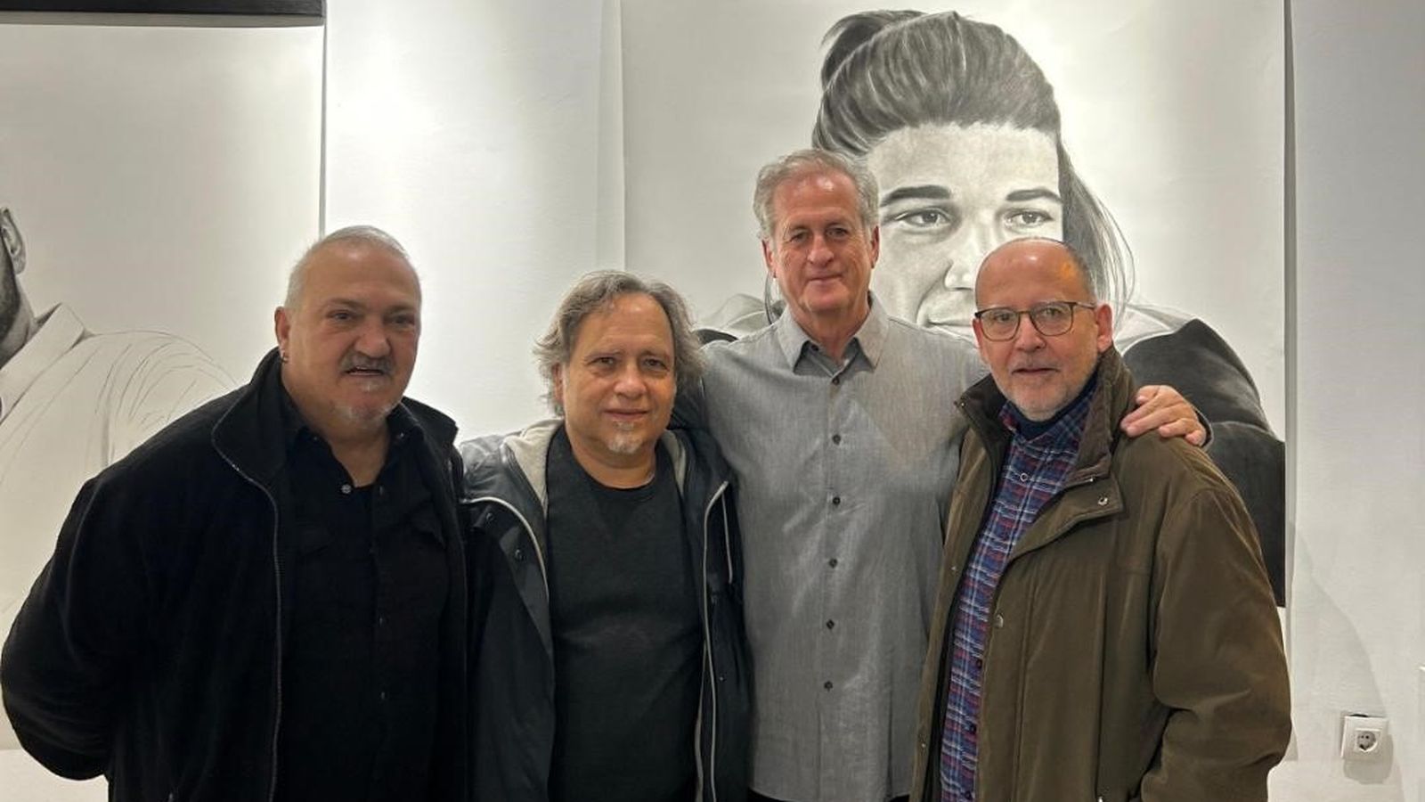 Juan Candón, Ricardo Fritz, Justo Mesa y Antonio Larrubia, durante la inauguración.