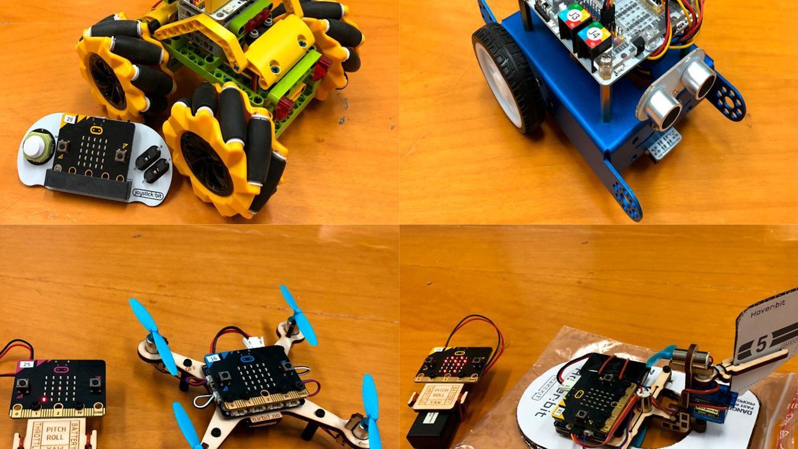 Varios proyectos de robots y drones.