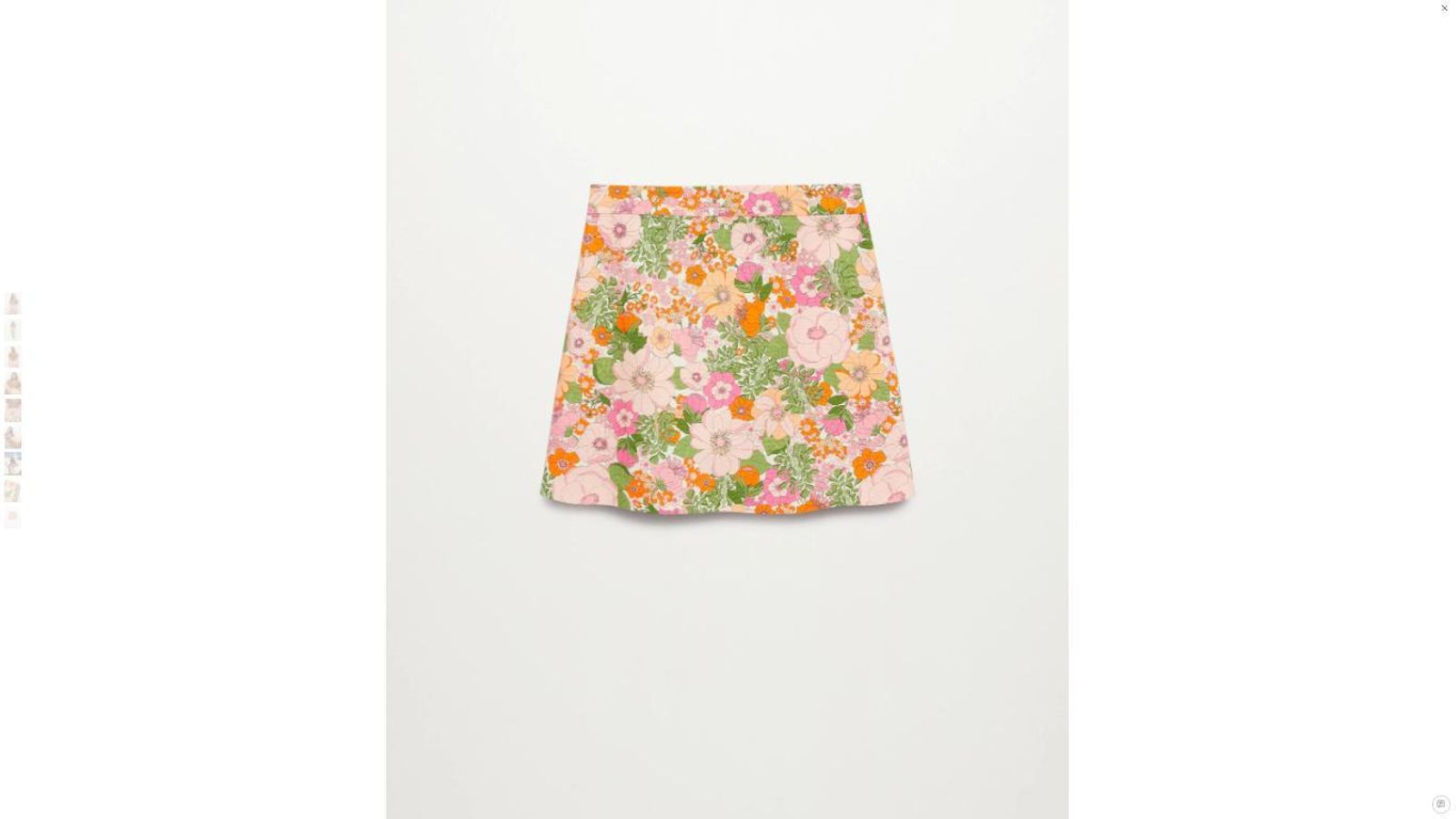 Falda de estampado de flores vintage de Mango. Falda de estampado de flores vintage de Mango.