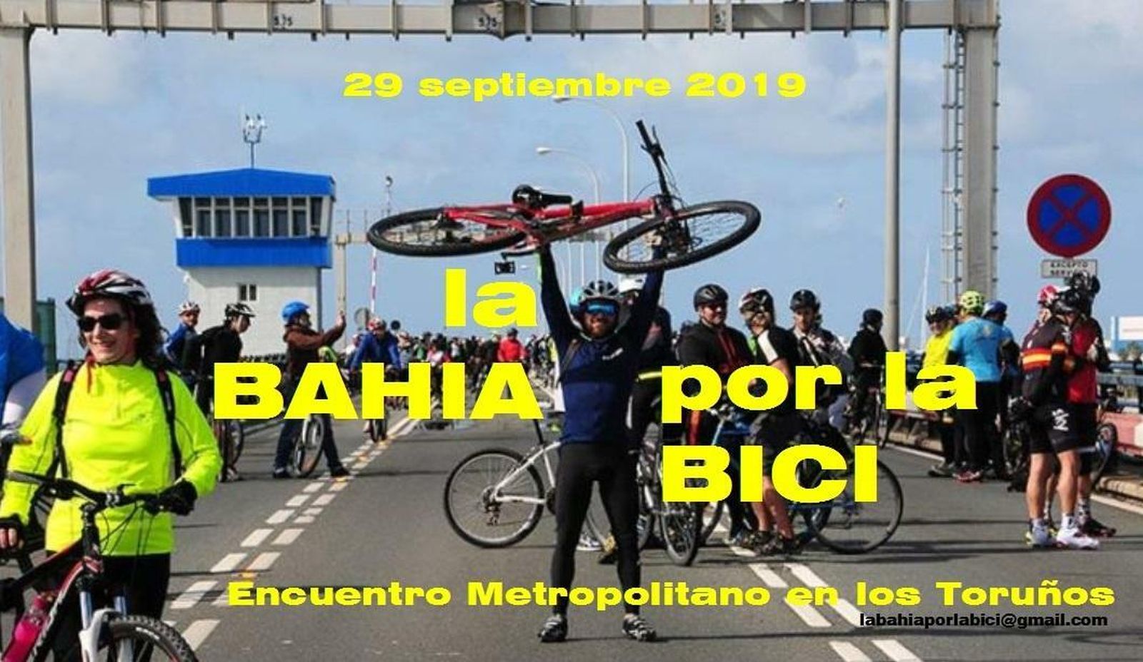 Cartel anunciador del encuentro metropolitano para el uso de la bicicleta.