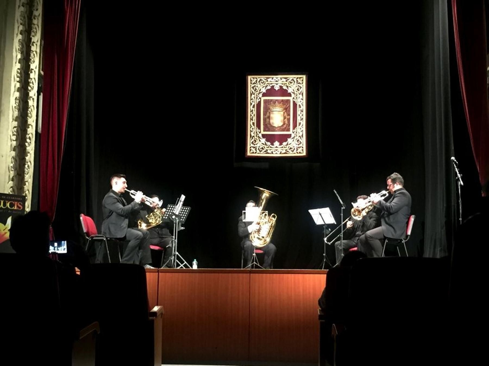 El quinteto de viento metal de la Orquesta Álvarez Beigbeder.