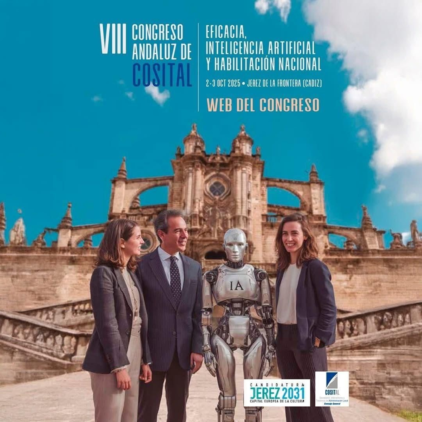 Cartel del VIII Congreso Andaluz de Secretarios, Interventores y Tesoreros Locales que se celebrará en octubre en Jerez