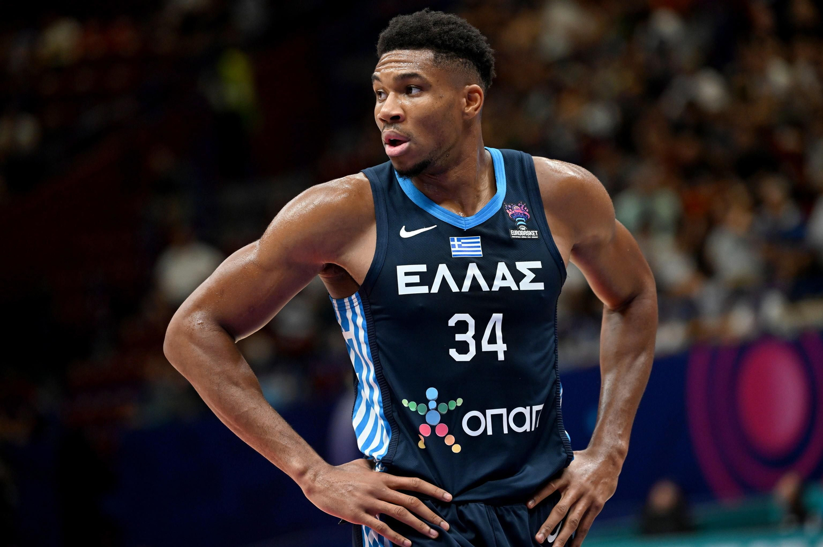 Giannis Antetokounmpo, durante el partido ante Croacia.