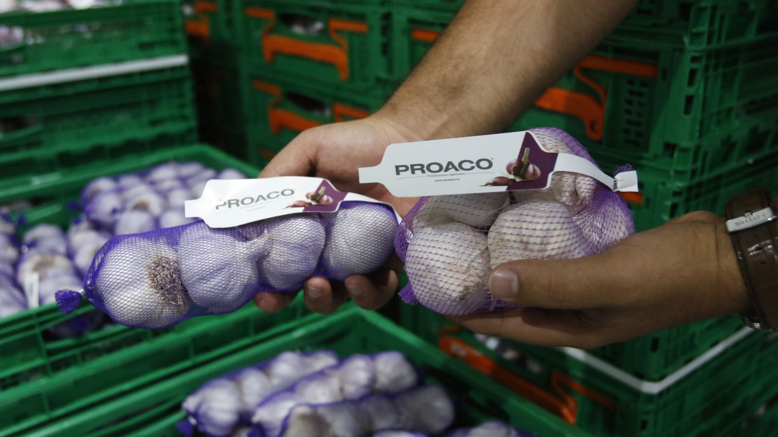 Ajos envasados de la compañía egabrense