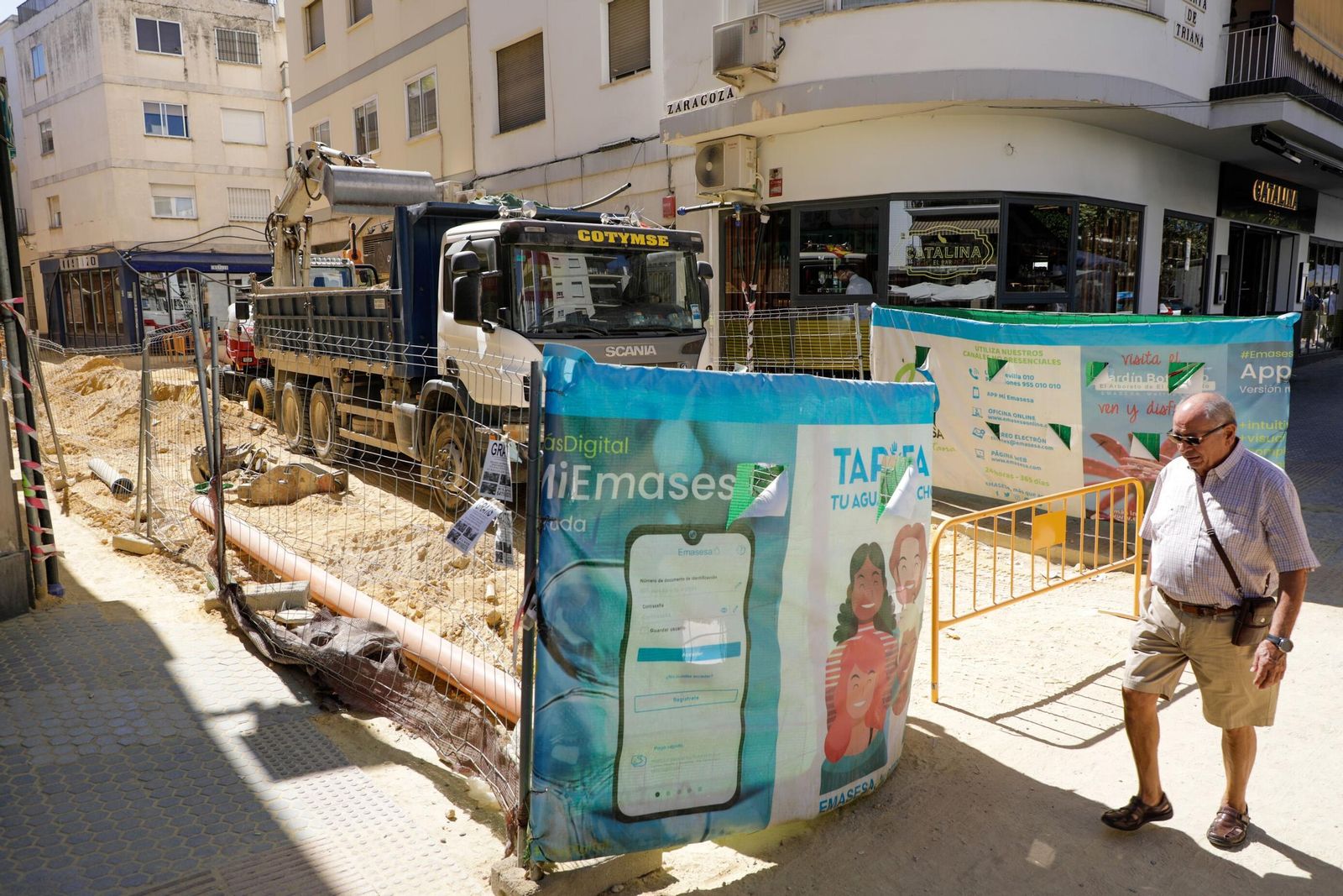 Las fotos de las obras en la calle Zaragoza de Sevilla