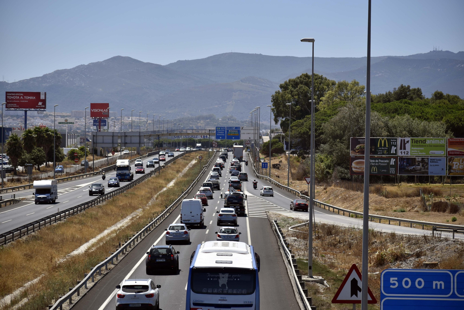 La autovía entre San Roque y Algeciras.