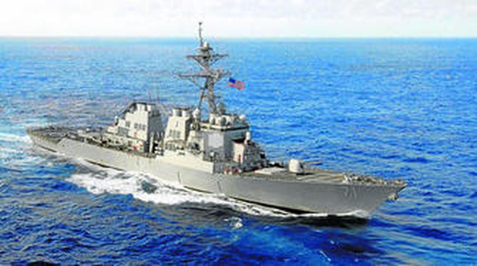 El 'USS Ross', que se llegará en breve a Rota, navegando durante una misión.