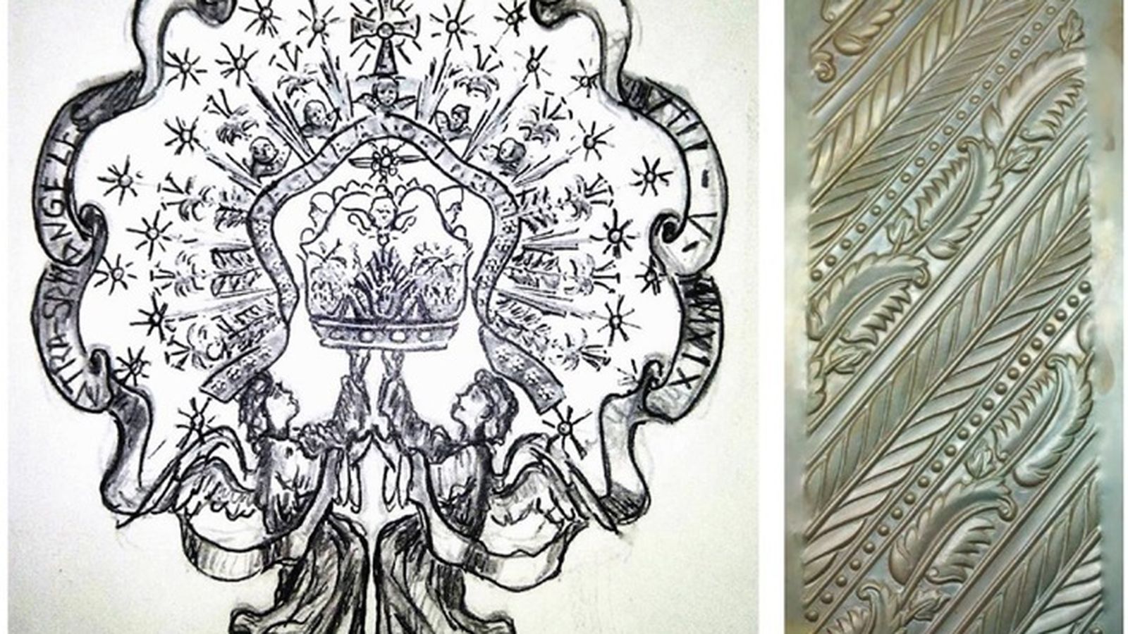 Boceto de los remates de las varas.