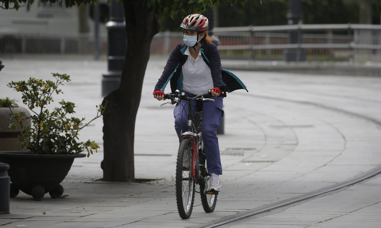 Pocos usuarios de Sevici tras la reapertura del servicio.