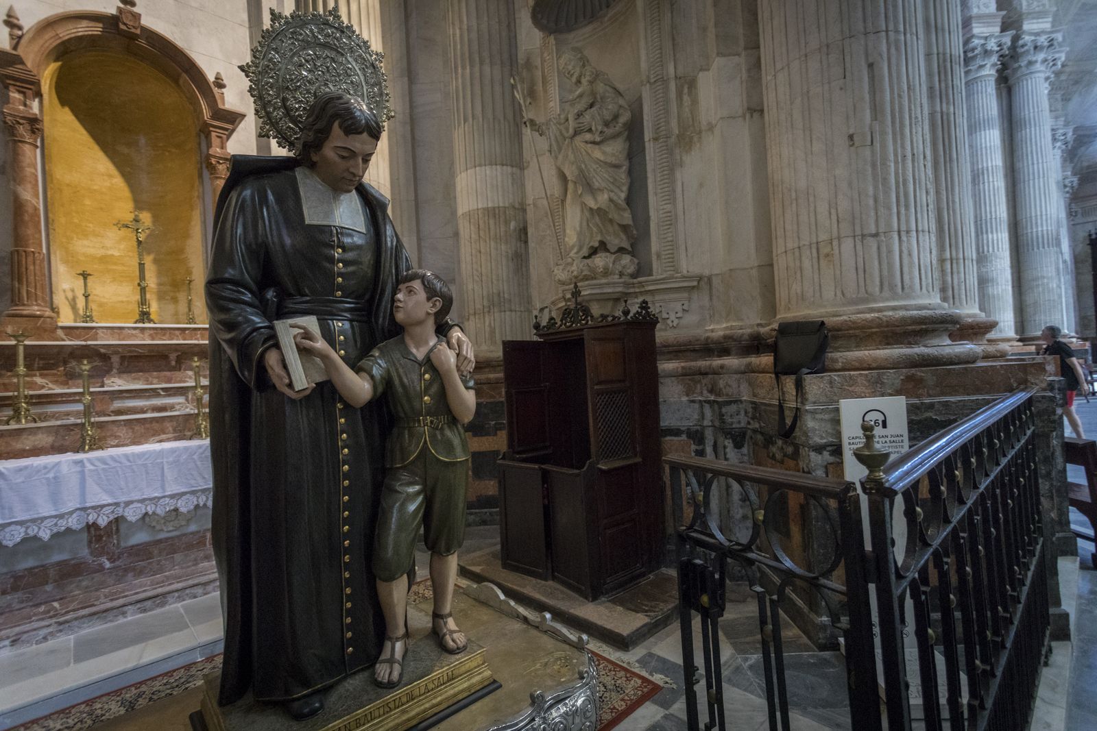 La imagen de San Juan Bautista de La Salle que se venera en la Catedral.