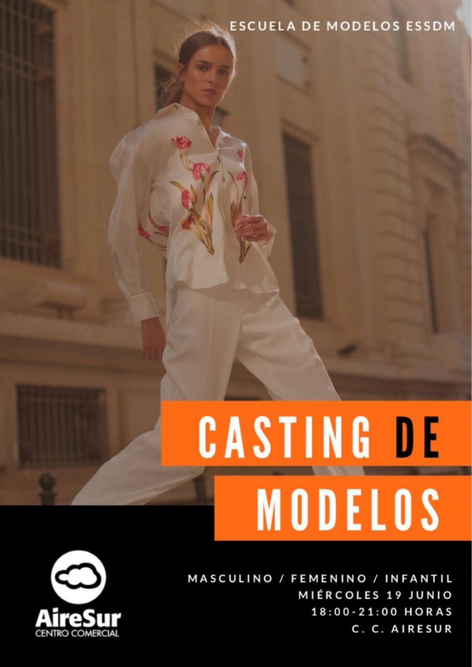 Cartel del casting de modelos de Sevilla de Moda en Airesur.