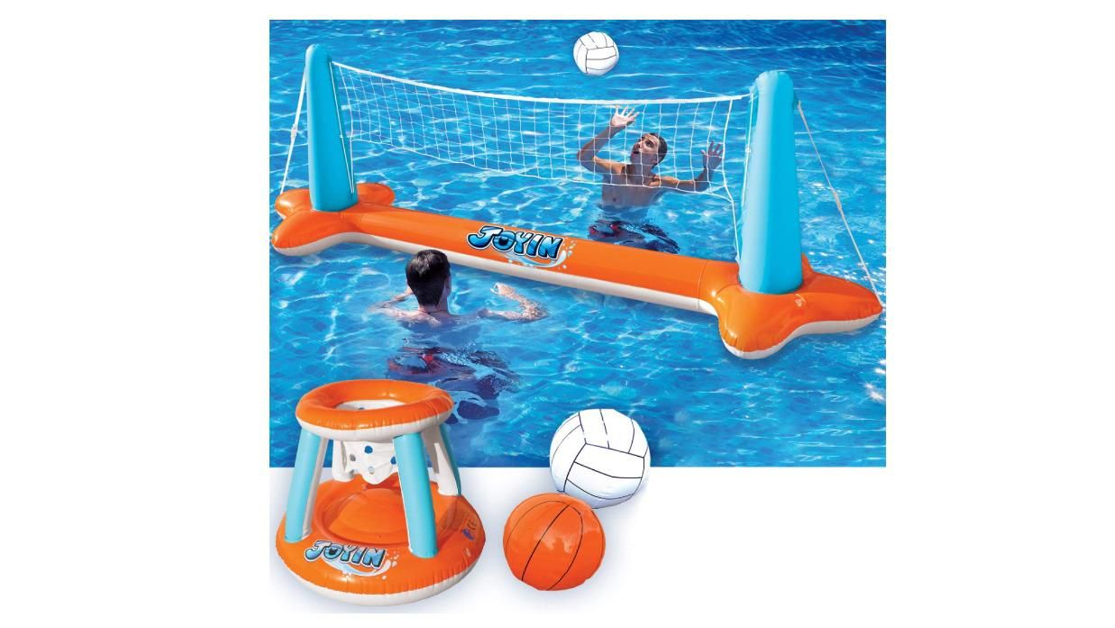 Red Inflable de voley y aros de baloncesto Red Inflable de voley y aros de baloncesto