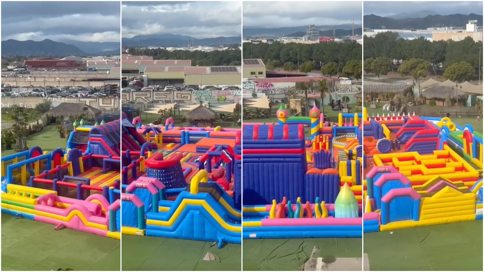 Así luce el parque hinchable más grande del mundo en Málaga.