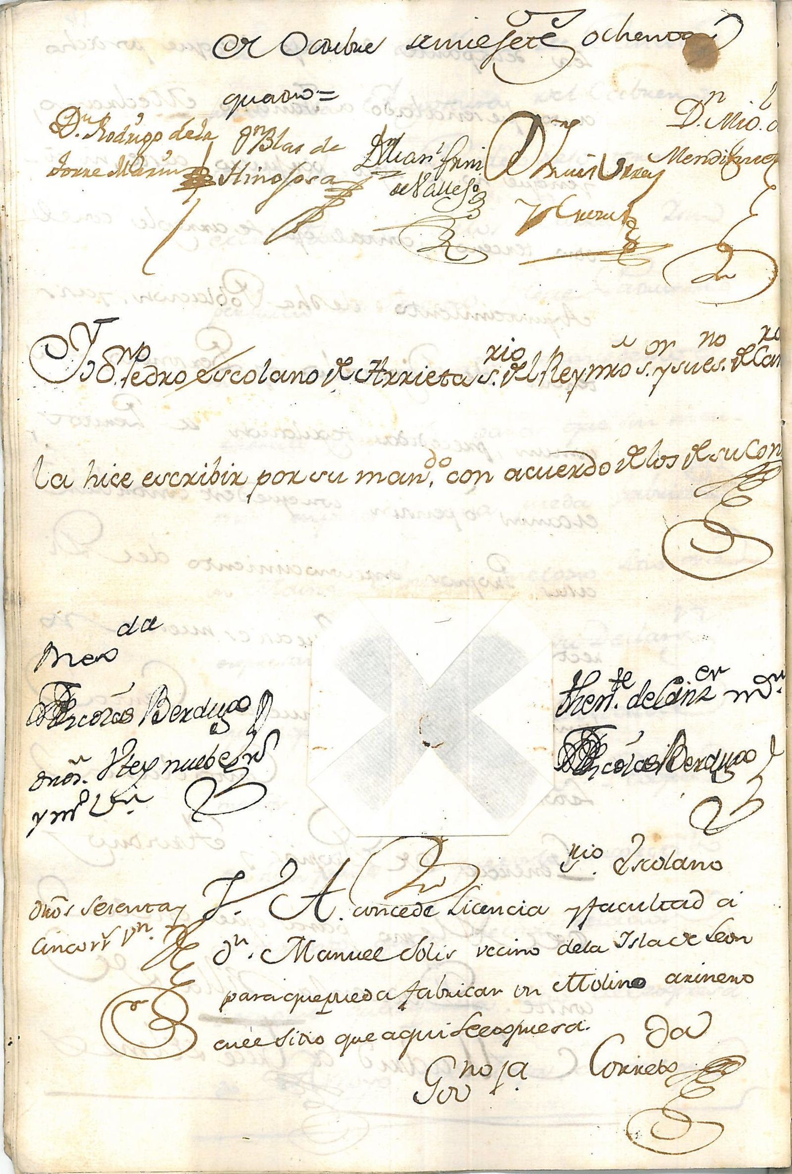 Licencia a favor de Manuel de Solís.
