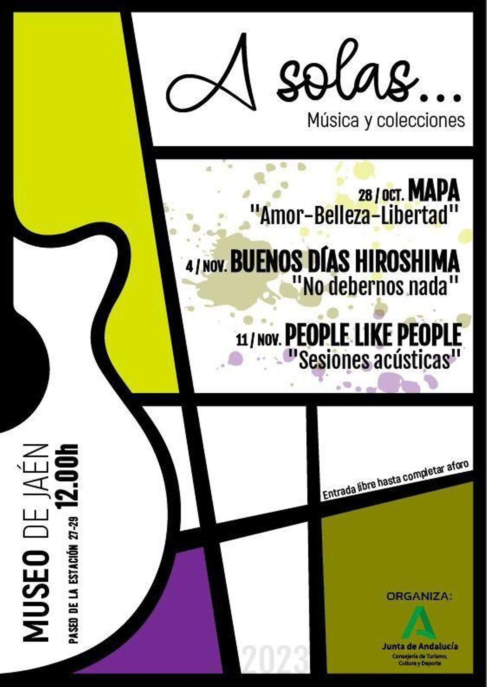 Cartel del programa 'A Solas... Música y Colecciones' del Museo de Jaén.