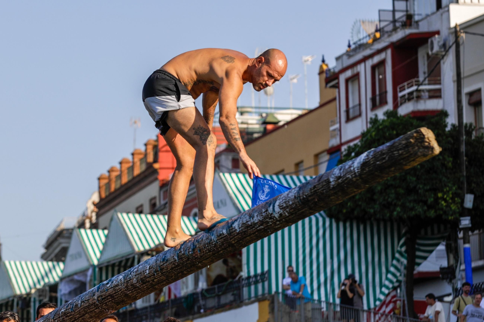 Las fotos de la cucaña en la Velá de Triana