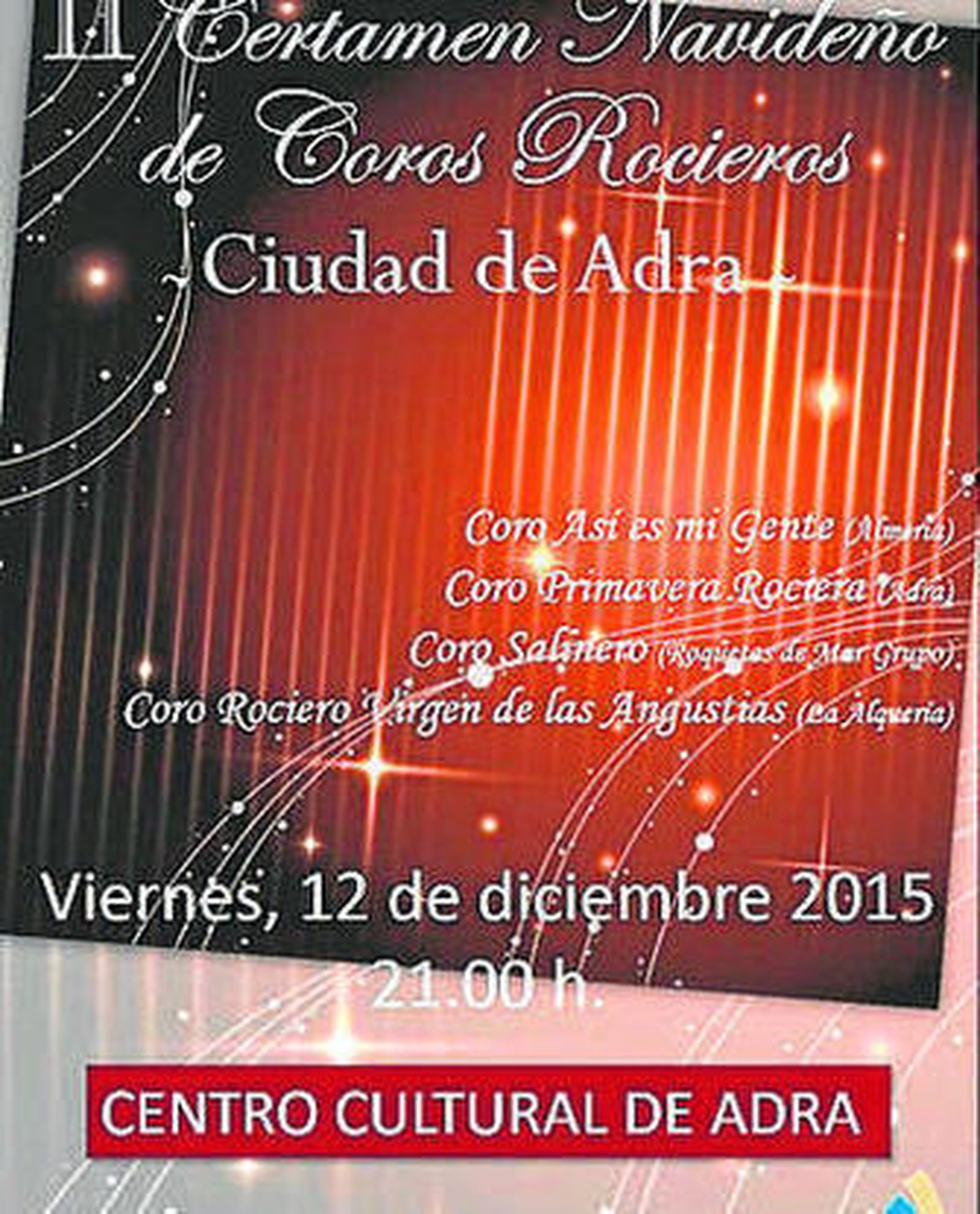 Cártel del evento de esta noche.